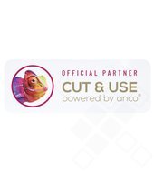 CUT & USE powered by anco Aufkleber groß - white 4051805717644