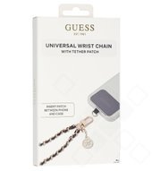 Guess Saffiano Chain 4G Charm Universal Hand Strap - gold / black 3666339170653 GUOUCHSAMC4K
