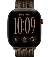 Apple Watch 12 AL 46 mm dunkelbronze Milanaise Loop S/M - dunkelbronze